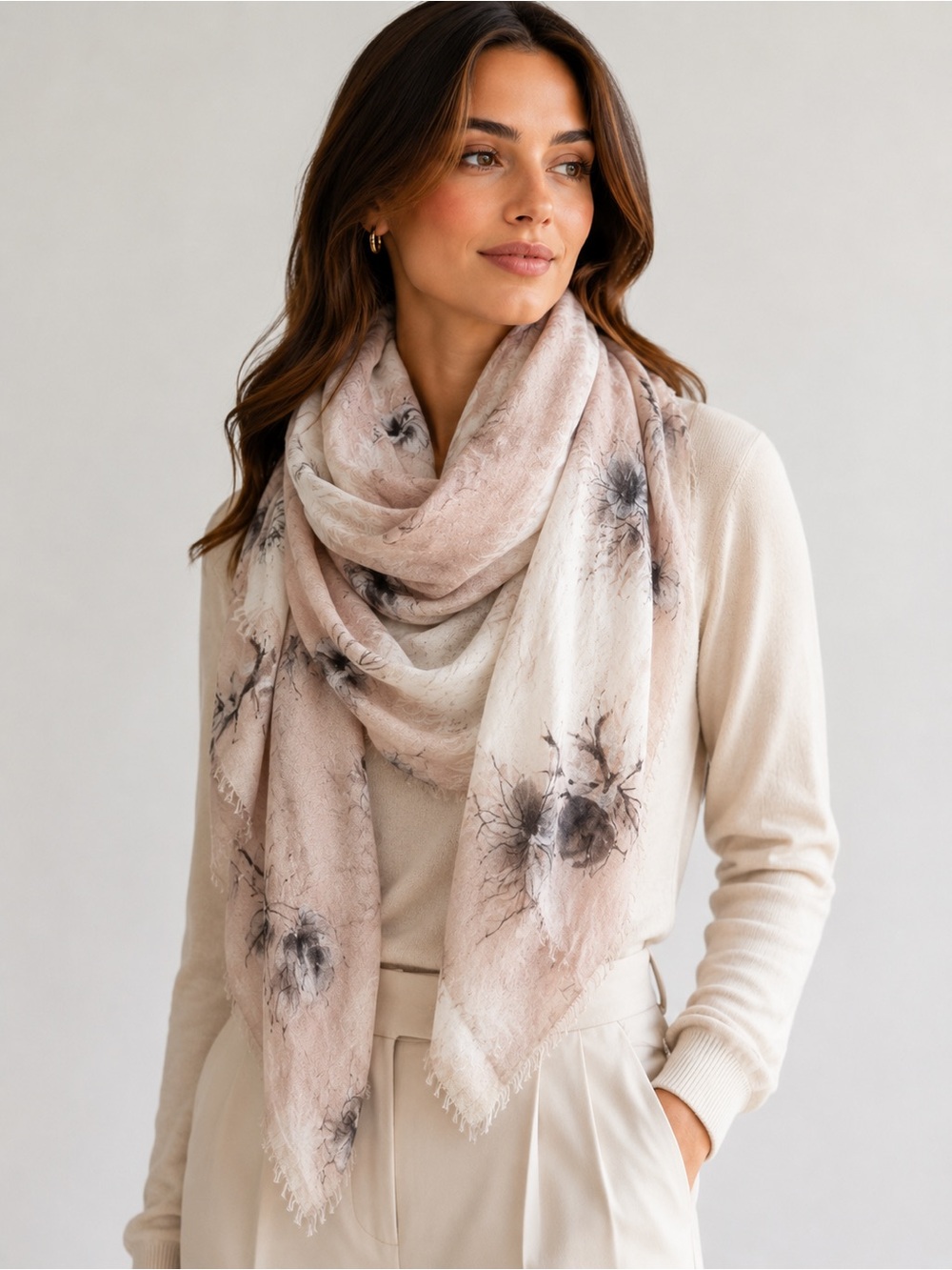 MaxMara silk wool cashmere scarf women’s designer One size